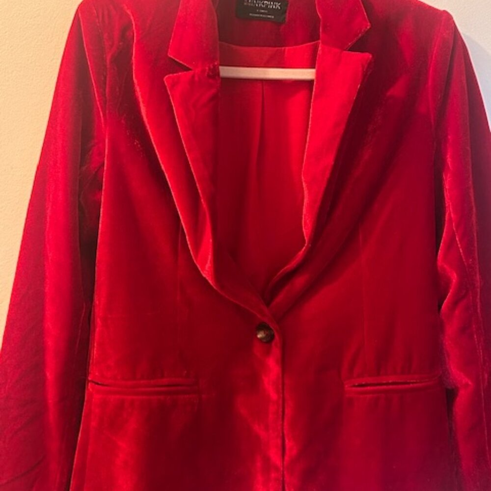 Free People MINKPINK Rich Ruby Velvet Lined Injection Blazer - Picture 7 of 16